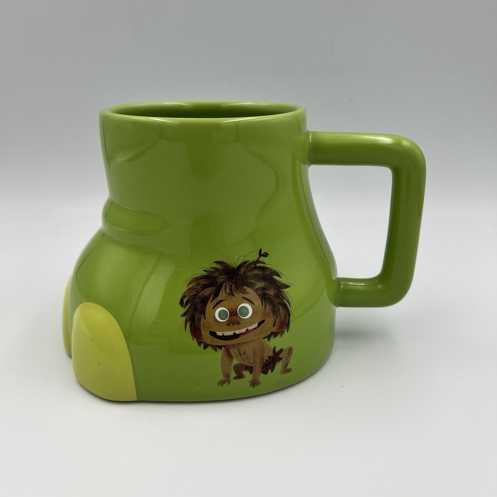 Disney Store The Good Dinosaur Arlo Foot & Spot Mug Coffee Cup Pixar Green